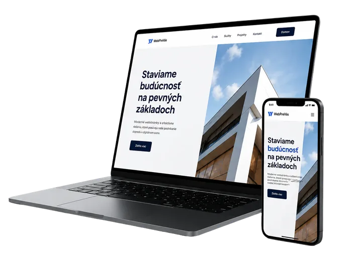 Website für ein Bauunternehmen auf Notebook und Handy